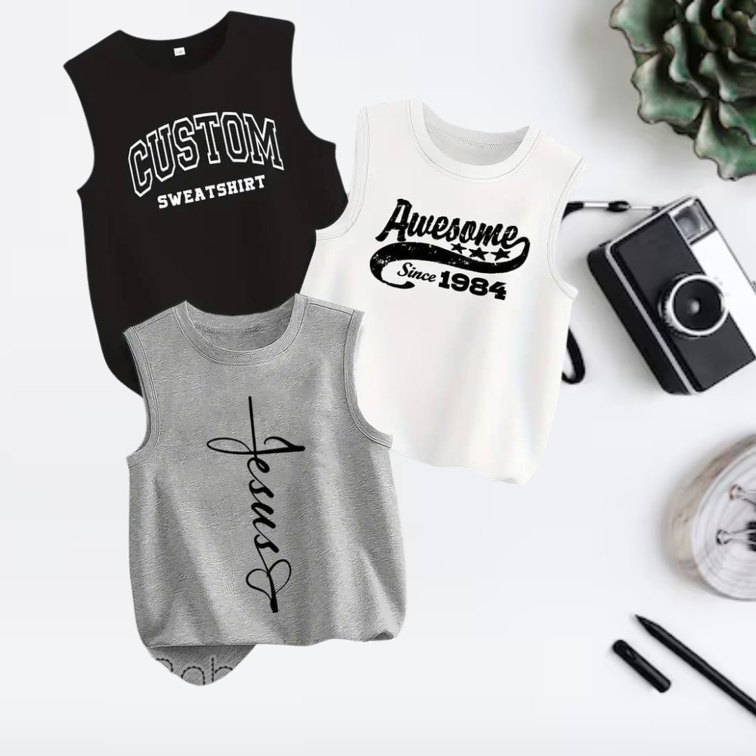 Men's Summer Cotton Sleeveless Tank Top 3 Pcs Combo