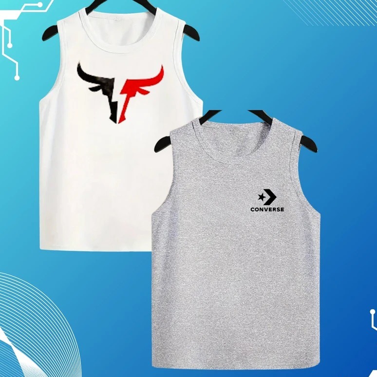 Men's Summer Cotton Sleeveless Tank Top 2 Pcs Combo