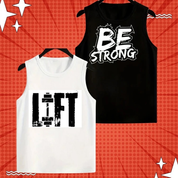 Men's Summer Cotton Sleeveless Tank Top 2 Pcs Combo
