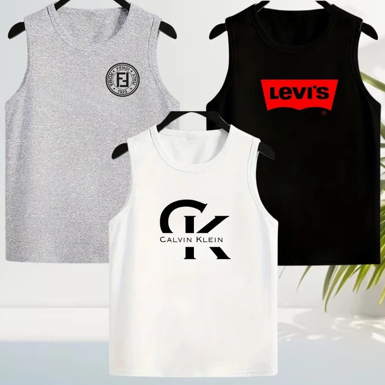 Men's Summer Cotton Sleeveless Tank Top 3Pcs Combo