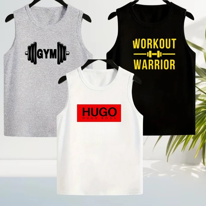 Men's Summer Cotton Sleeveless Tank Top 3 Pcs Combo